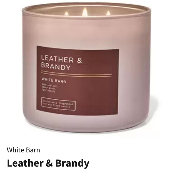 🛍BOGO 50% OFF🥃🤎🕯NWT‼️ White Barn "Leather & Brandy" 3-wick Candle - Picture 6 of 10